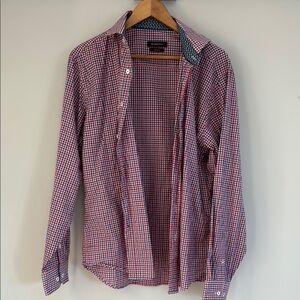 Men's Red and Blue Checkered Shirt